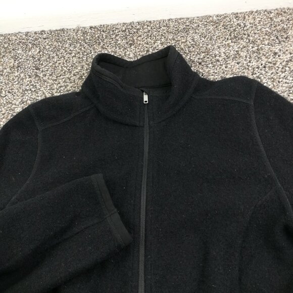 Icebreaker Jacket Boiled Wool Full Zip Black Womens Medium - Picture 2 of 10